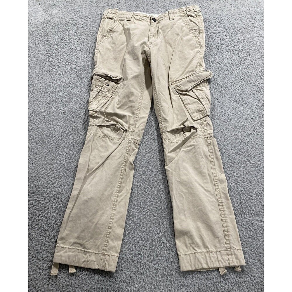 Aca Joe Pants Mens 34x31 Beige Cargo Cotton Canvas Utility